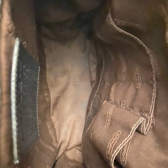 leather Coach backpack 11” x 11”. VIEW PICS CLOSELY, SCRATCHES ON FRONT FLAP - Picture 9 of 9